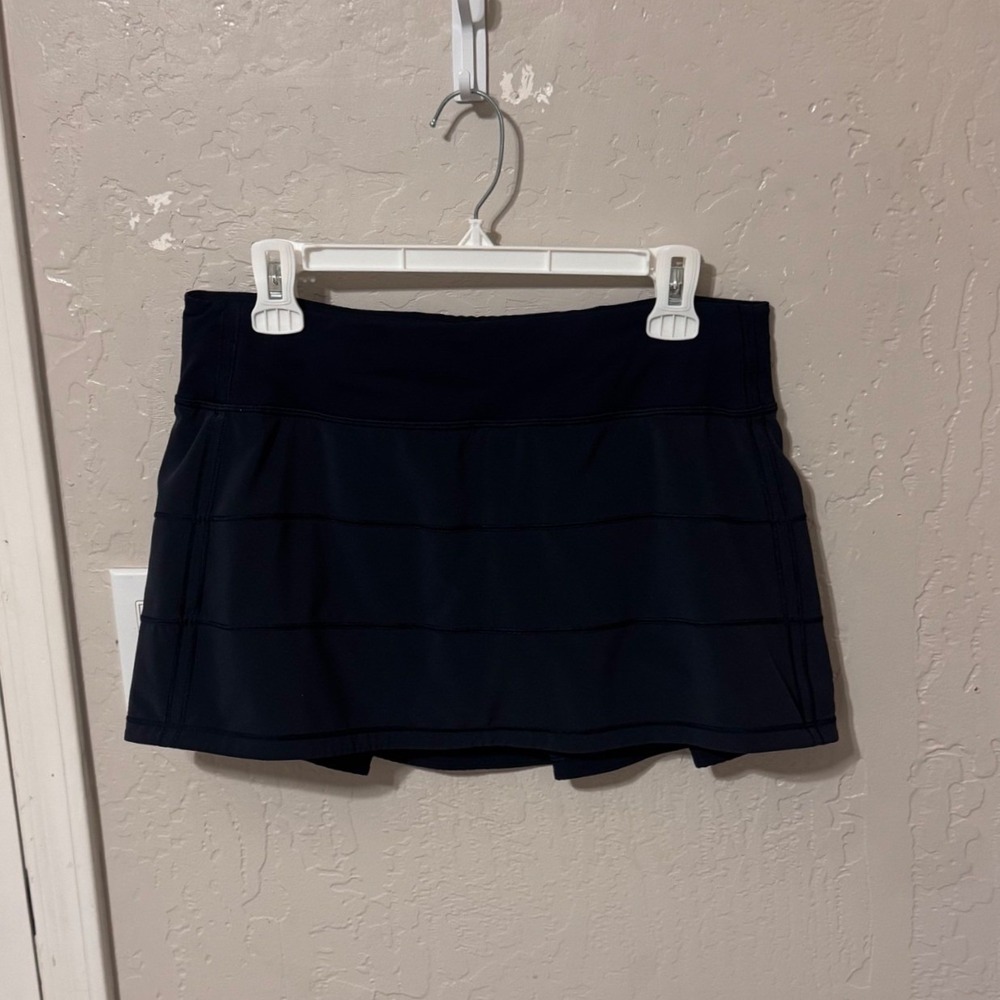 Lululemon Pace Rival Skirt Tall Navy Blue Pleated Tennis Skort Size 8 LW8422S